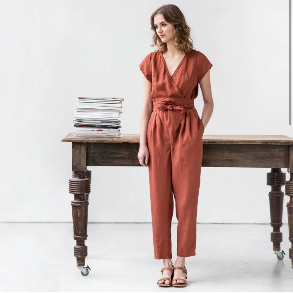 not PERFECT LINEN Wrap Jumpsuit